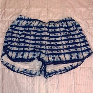 Blue tie dye shorts